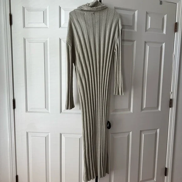 FP Beach Free People Beach Wanda Ribbed Sweater Dress Large Agate Gray VGUC - Picture 7 of 7